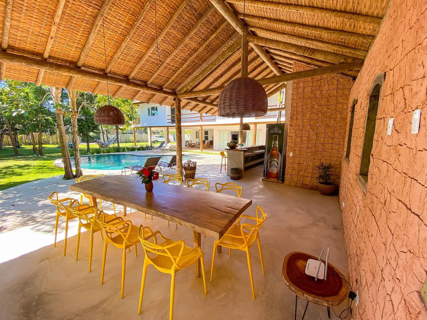 Área de estar da Casa Brisas, em Trancoso