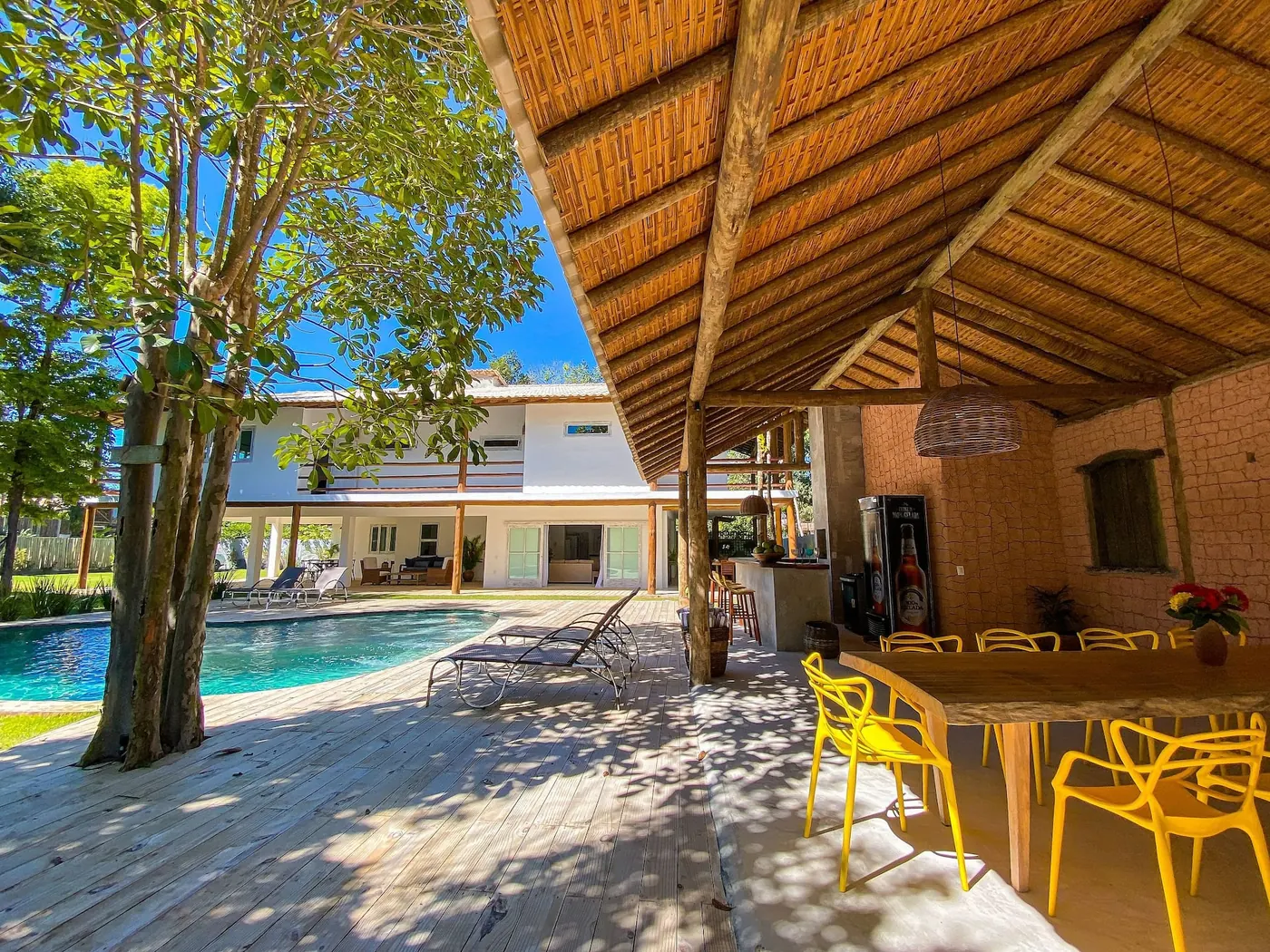 Área de estar da Casa Brisas, em Trancoso