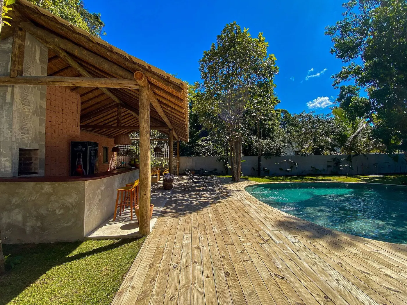 Área de estar da Casa Brisas, em Trancoso