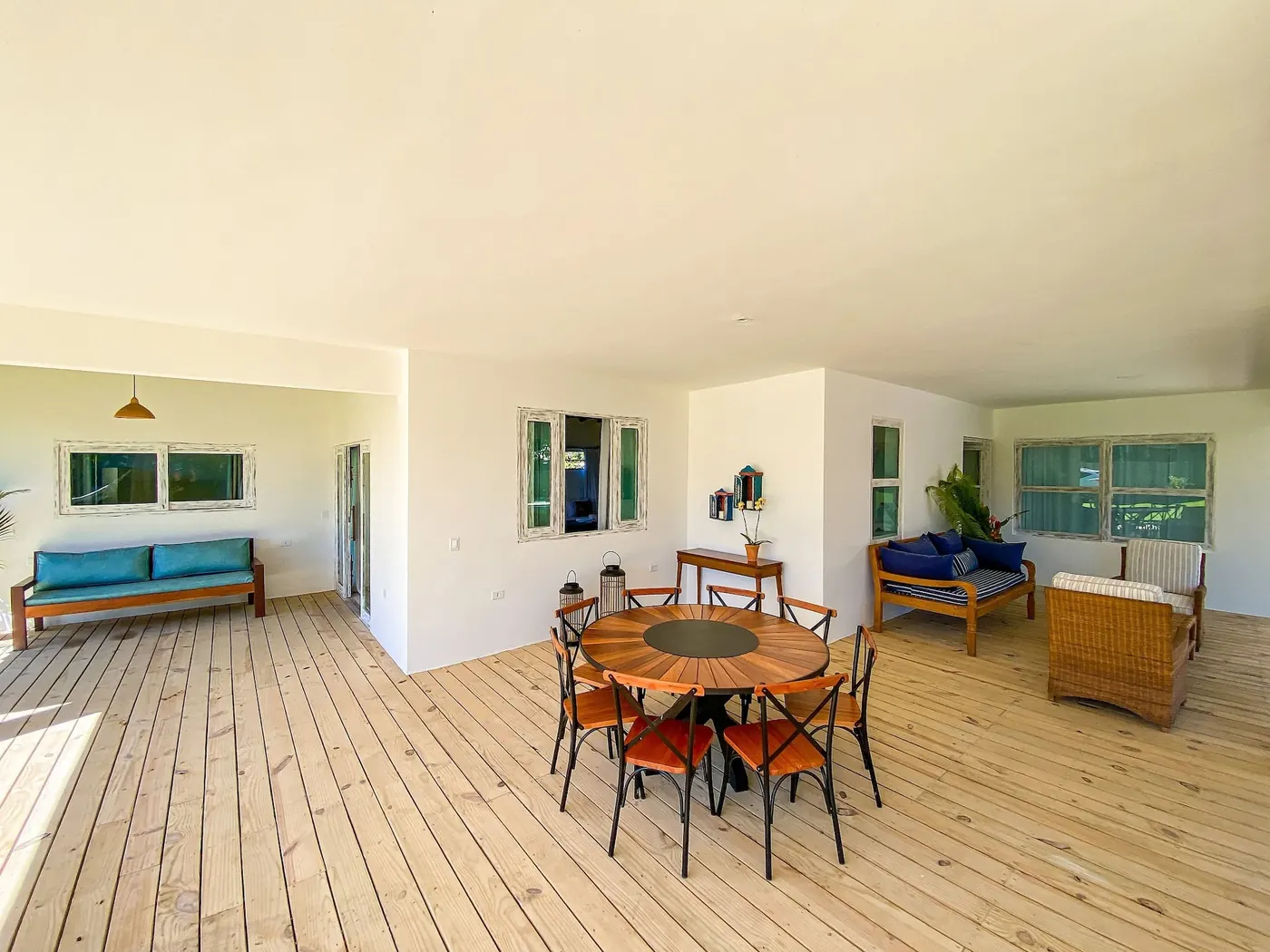 Área de estar da Casa Brisas, em Trancoso