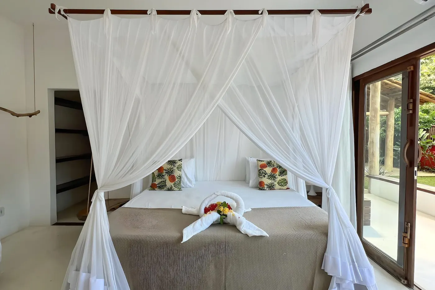 Quarto da Casa Charme, em Trancoso