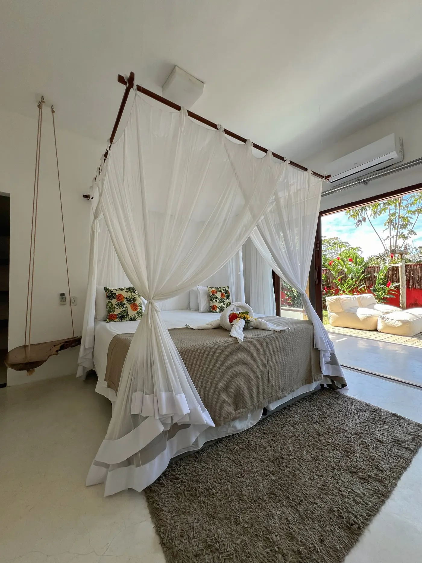 Quarto da Casa Charme, em Trancoso