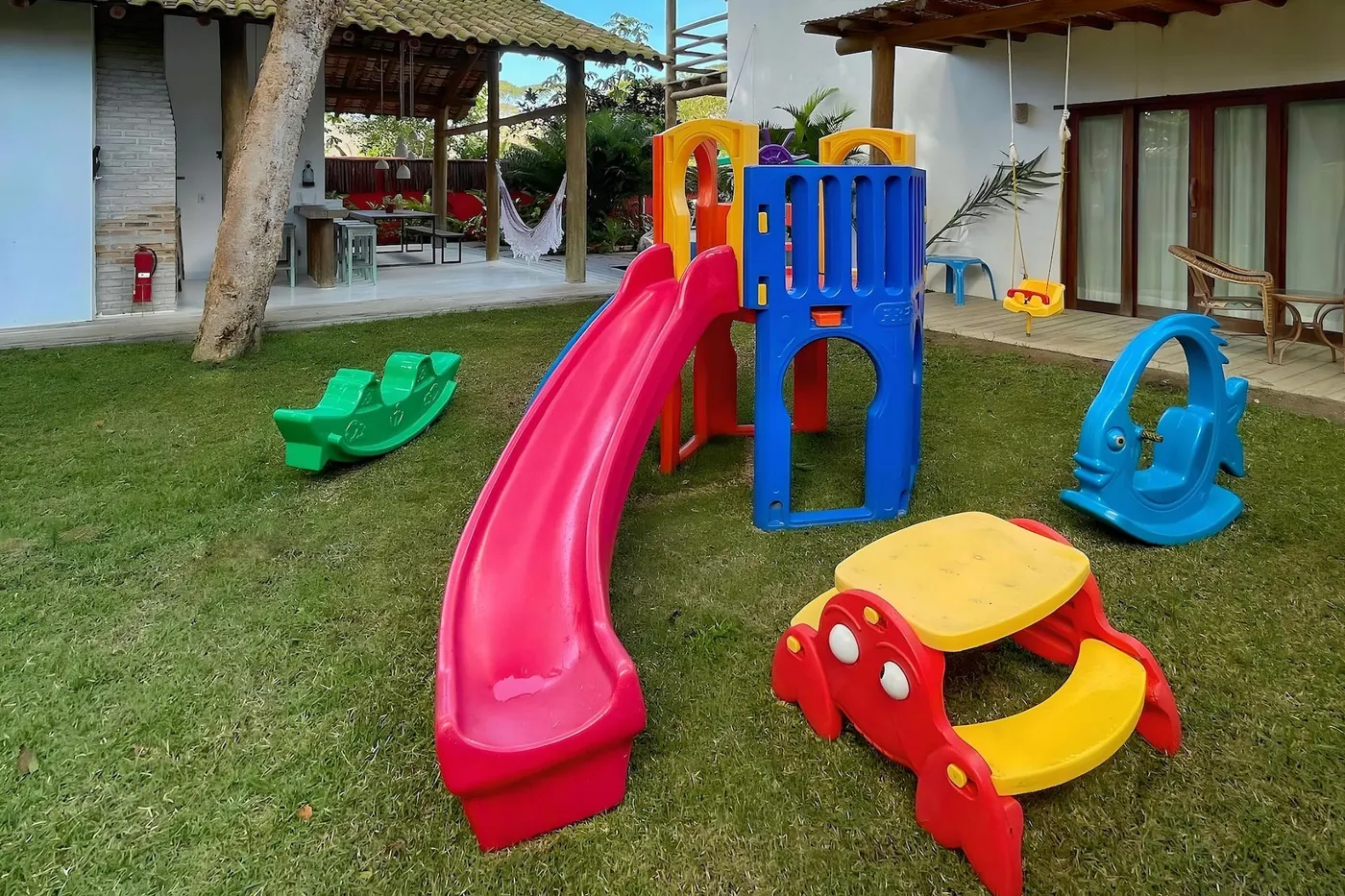 Parquinho infantil da Casa Charme, em Trancoso
