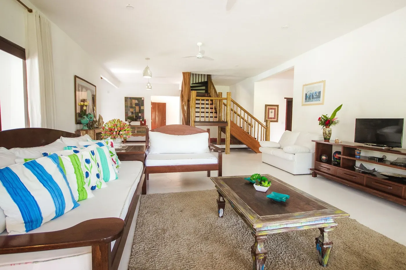 Sala de estar da Casa Luxo, em Trancoso