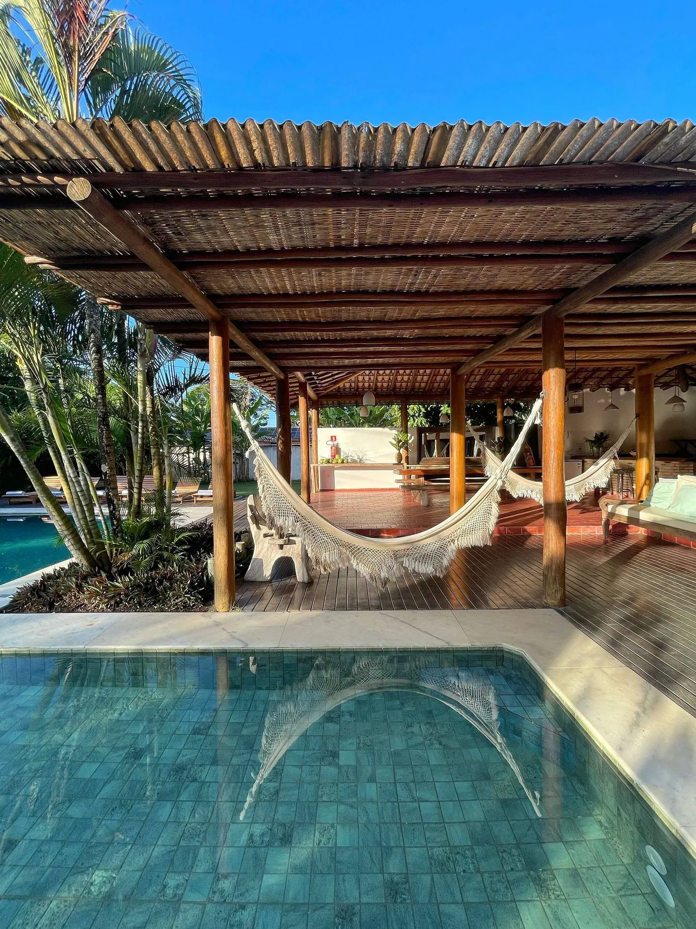 Área de estar da Casa Luxo, em Trancoso